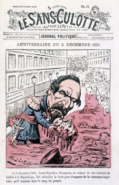 Karikatur zum Staatsstreich von Napoleon III. am 2. Dezember 1851 - in 