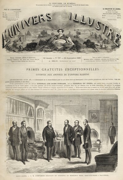 Schloss Saint-Cloud Napoleon III. empfängt Juan Prim (spanischer General und Staatsmann) von Unknown artist