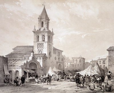 Kirche der Feria in Sevilla, „Künstlerisches und Monumentales Spanien berühmter Orte und Denkmäler Spaniens“ von Don Genaro Perez de Villa von Unknown artist