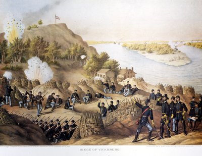 Bürgerkrieg (1861 - 1865), Amerikanischer Bürgerkrieg. Belagerung von Vicksburg (an der Grenze von Arkansas und Mississippi), die Stadt wurde von General Grant (und den Nordstaatlern) eingenommen, die Stadt fiel nach vierzig Tagen Belagerung (19. Mai bis 4 von Unknown artist