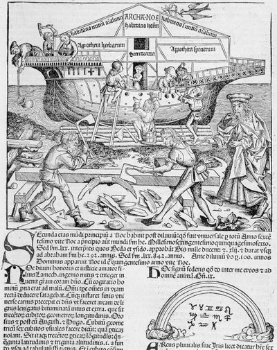 Bau der Arche Noah - in "Chronik von Nürnberg" von Unknown artist
