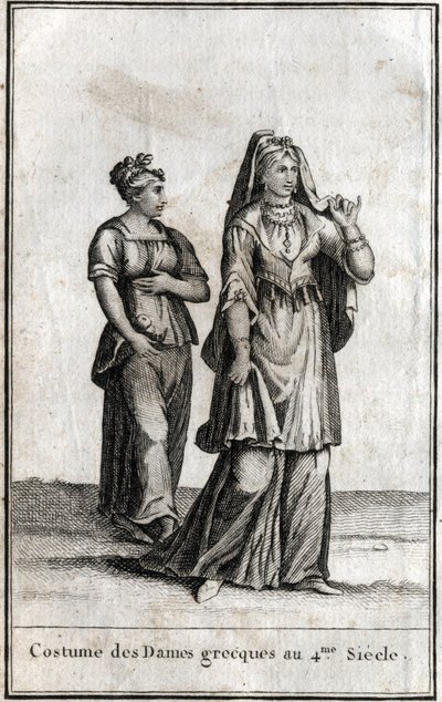 Kostüm der griechischen Damen im 4. Jahrhundert. Gravur in „Beaute de l