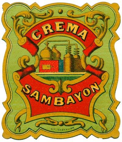 Crema Sambayon Alkoholwerbung (Chromolithographie, Ende des 19. Jahrhunderts) von Unknown artist