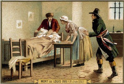Tod von Ludwig XVII. (08.06.1795). Chromolithographie des 19. Jahrhunderts von Unknown artist