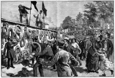 Demonstration der Anarchisten am Père Lachaise vor dem Grab der Föderierten am 27. Mai 1888 von Unknown artist