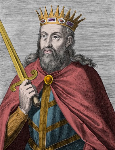 Denis von Portugal (der Bauernkönig) - Denis I. von Portugal (1261-1325) (der Bauer - der König Troubadour - der Vater des Vaterlandes - der Liberale) Gravur von Unknown artist