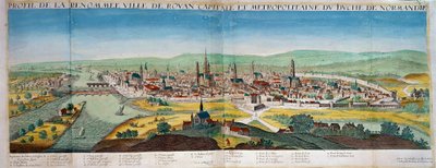 Detaillierte Ansicht der Stadt Rouen in der Normandie von Unknown artist