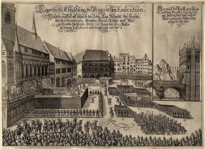 Die Hinrichtung der böhmischen Rebellen auf dem Prager Altstädter Ring von Unknown