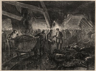 Katastrophe der Minen von Bessèges - MINES DE COAL DE LALLE - Überschwemmungen von Unknown artist