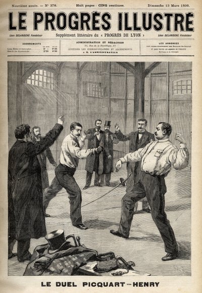 Dreyfus-Affäre: Das Duell zwischen Oberstleutnant Georges Picquart (1854-1914) und Hubert Henry (1846-1898) von Unknown artist