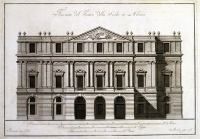 Fassade des Theaters alla Scala in Mailand von Unknown artist