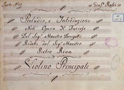 Erste Seite der Noten für Violine, Il furioso all
