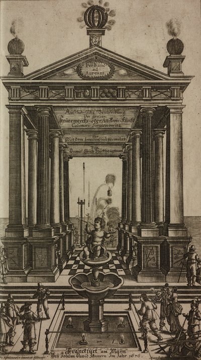 Brunnen mit Cherub und Tempel, Frontispiz aus Grand Art d