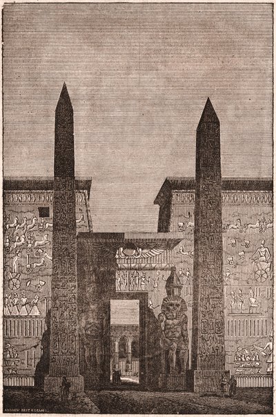 Vorderansicht einer Rekonstruktion der Luxor-Obelisken in Ägypten von Unknown
