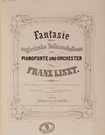Frontispiz der Partitur 