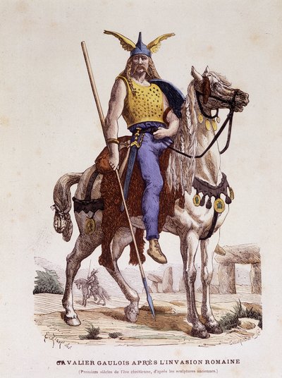 Gallischer Reiter nach der römischen Invasion - in „Kostüme von Paris durch die Jahrhunderte“ von Unknown artist