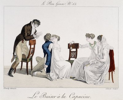 Spiel: Der Capuchine-Kuss - in "The Good Genre", Nr. 65, Anfang des 19. Jahrhunderts von Unknown artist