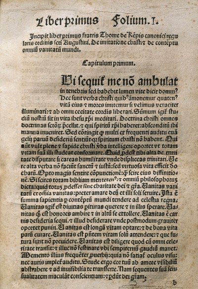 Deutscher Kleriker und mystischer Dichter. In „Of Imitatione Christi“ von Thomas Hemerken THOMAS A KEMPIS von Unknown artist