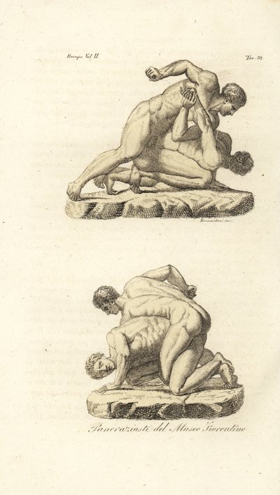 Griechische Athleten im Wettkampf der Kampfsportart Pankration von Unknown artist