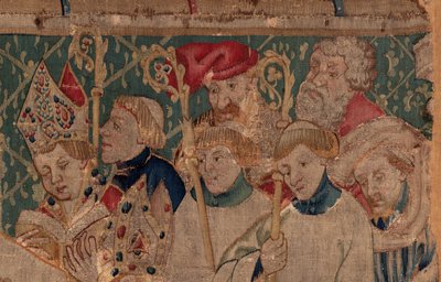 Geschichte von Saint Piat und Saint Eleuthère, Szene 10: Saint Eleuthère wird zum Bischof geweiht (Detail) von Unknown artist