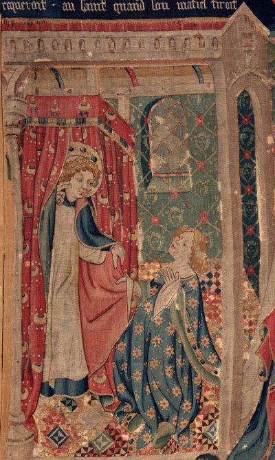 Geschichte von Saint Piat und Saint Eleuthère, Szene 11: Die Versuchungen des heiligen Eleuthère. Detail. von Unknown artist
