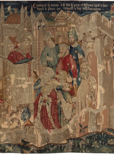 Geschichte von Saint Piat und Saint Eleuthère, Szene 3: Der Saint Piat wird nach Tournai geschickt, um den Glauben zu predigen von Unknown artist
