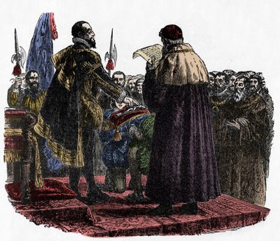 Hugo Capet leistet den Souveränseid - Hugo Capet (ca. 941-996), König der Franken, leistet 987 den Souveränseid - 1882 von Unknown artist