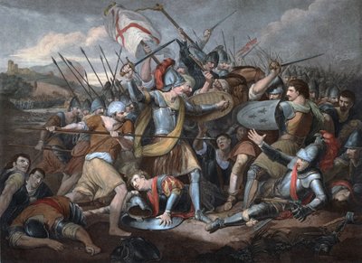 Hundertjähriger Krieg: „Die Schlacht von Azincourt am 25.10.1415“ - Gravur von Unknown artist