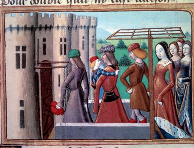 Hundertjähriger Krieg: Der Dauphin und zukünftige König Karl VII. kehrt nach Paris zurück, nachdem er während des Bürgerkriegs zwischen Armagnacs und Burgundern am 29.05.1418 nach Bourges geflohen war. Juni 1418. Miniatur aus 