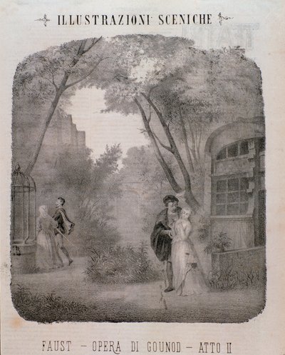 Illustration für den zweiten Akt von Faust von Charles Gounod von Unknown artist