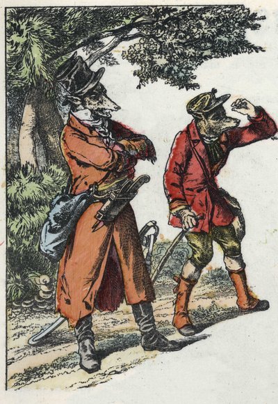 Illustration des Märchens „Gute Mama Schaf“. In „Tales from the home for the little ones“. Anonyme Gravur des 19. Jahrhunderts von Unknown artist