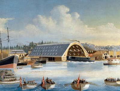 Einweihung eines Schiffes in der Taskizak-Werft 1880 (Detail) von Unknown artist
