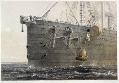Installation des Unterseekabels 1858 (Landmark-Bojen) - in W. H. Russel