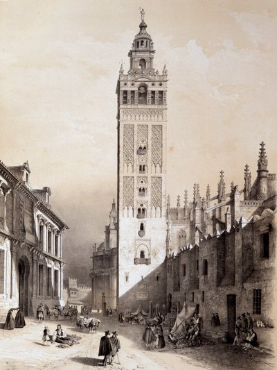 La Giralda, Sevilla, „Künstlerisches und Monumentales Spanien berühmter Orte und Denkmäler Spaniens“ von Don Genaro Perez de Villa von Unknown artist