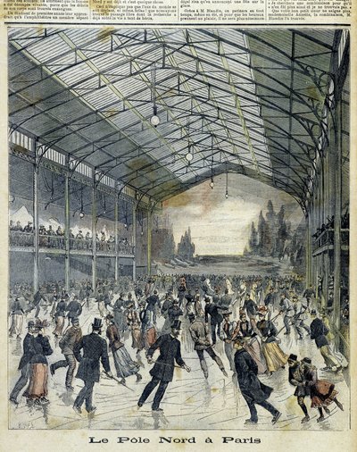 Der Nordpol in Paris: Pariser beim Schlittschuhlaufen - in "Le Petite Journal", Nov. 1892 von Unknown artist