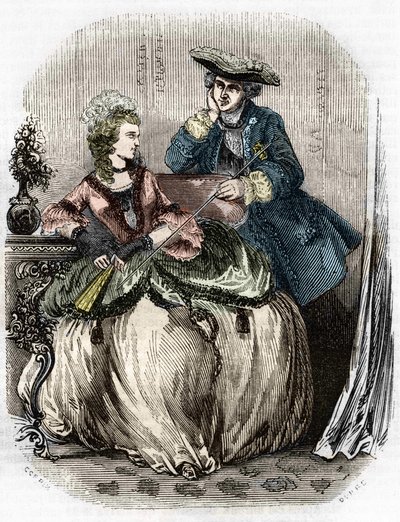 Ludwig XV. und Madame de Pompadour, Jeanne Antoinette Poisson (1721-1764) (Marquise de Pompadour) - in „Histoire de France“ von L.-P. Anquetil von Unknown artist