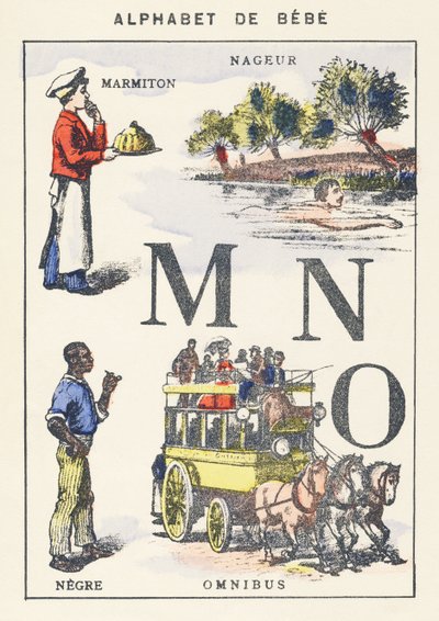 M N W: Topf, Schwimmer, Neger, Omnibus von Unknown artist