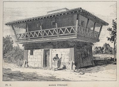 Etruskisches Haus - Gravur von 1889 in „Histoire de l