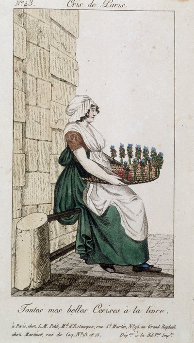 Kirschhändler - in "Cris de Paris", Anfang des 19. Jahrhunderts von Unknown artist
