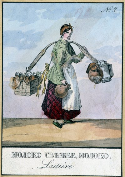 Milchhändler in Russland, Bibliothek der Künste Deco von Unknown artist