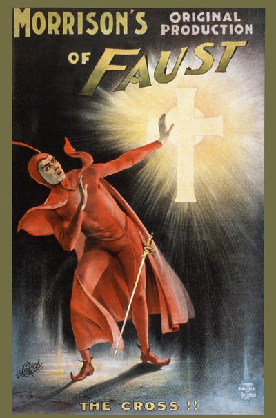 Morrison Originalproduktion von Faust - das Kreuz! - Poster für ein Stück über Faust: „La Croix“ von Unknown artist