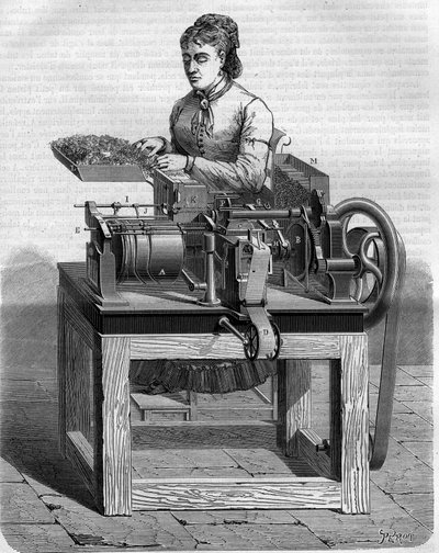 Neue Zigarettenmaschine in der Tabakfabrik am Quai d