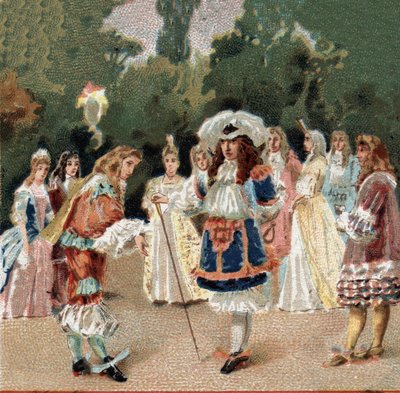 Nicolas Fouquet (1615-1680) empfängt Ludwig XIV., bekannt als Le Roi-Soleil (Sonnenkönig oder Ludwig der Große). von Unknown artist