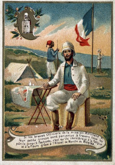 Offizier der Marchand-Mission. Chromolithographie des 19. Jahrhunderts von Unknown artist