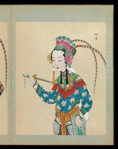 Hundert Porträts von Peking-Opernfiguren, spätes 19. - frühes 20. Jahrhundert (Album mit fünfzig Blättern) von Unknown Artist