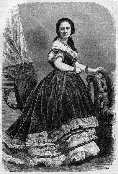 Porträt Maria Wyse Bonaparte genannt Madame Urbain Ratazzi (1833-1902). Gravur in „The Illustrious Universe“ von Unknown artist