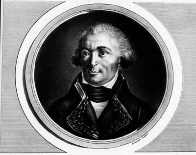 Ganzkörperporträt von Charles Pichegru, General en Chef der Armeen des Nordens, der Sambre und Meuse, des Rheins und der Mosel. Gravur in 
