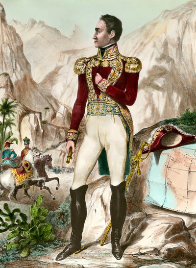 Ganzkörperporträt von Simon Bolivar (1783-1830), General Südamerikas (19. Jahrhundert) von Unknown artist