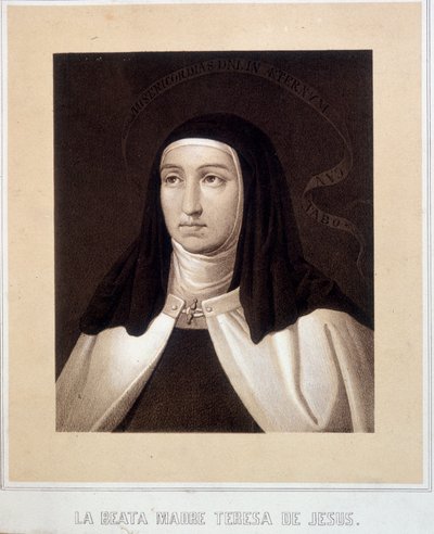 Porträtbüste von Saint Therese von Jesus (oder Saint Therese von Avila) (1515-1582), Gravur von Unknown artist