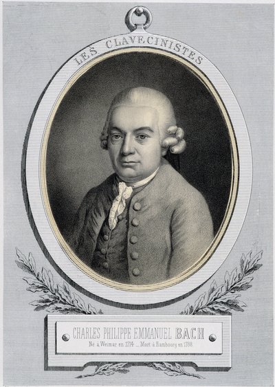 Porträt im Medaillon von Charles Philippe Emmanuel Bach (1714-1788), Sohn von Johann Sebastian Bach, n.d. 19. Jahrhundert von Unknown artist